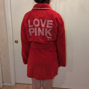 Vintage Victoria's Secret Pink Terrycloth Robe Size M/L